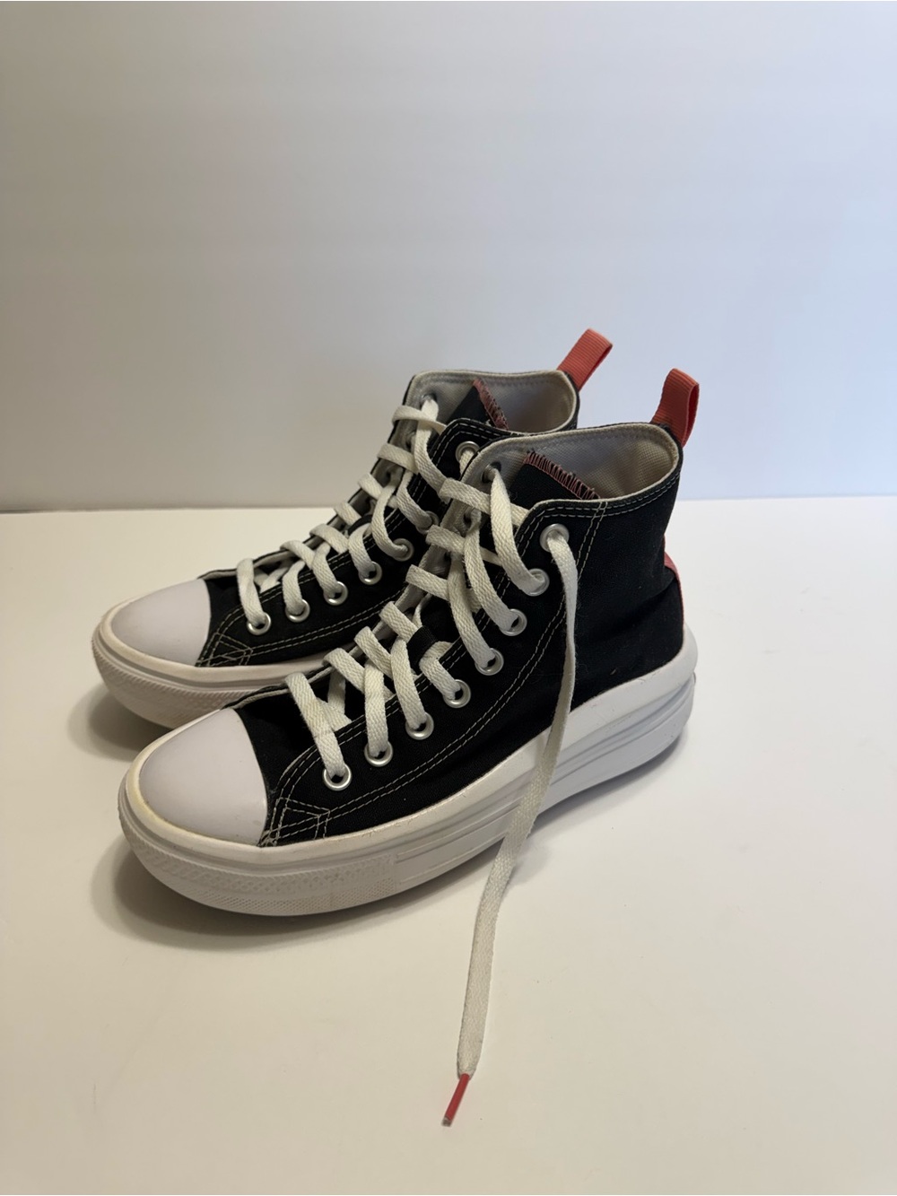 Converse Chuck Taylor Black & White High-Top Platform Sneakers Sz 5 - Picture 4 of 8